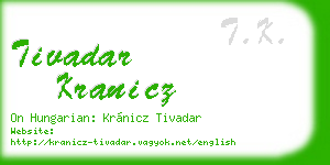 tivadar kranicz business card